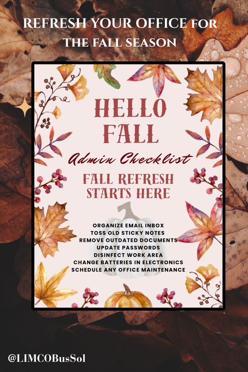 Fall Admin Checklist Printable