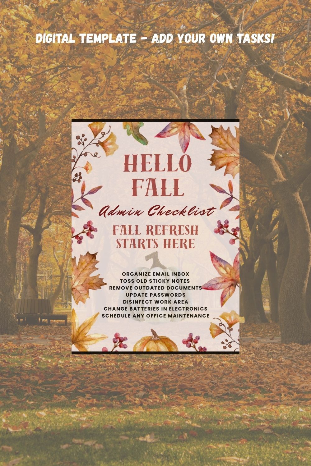 Fall Admin Checklist Printable