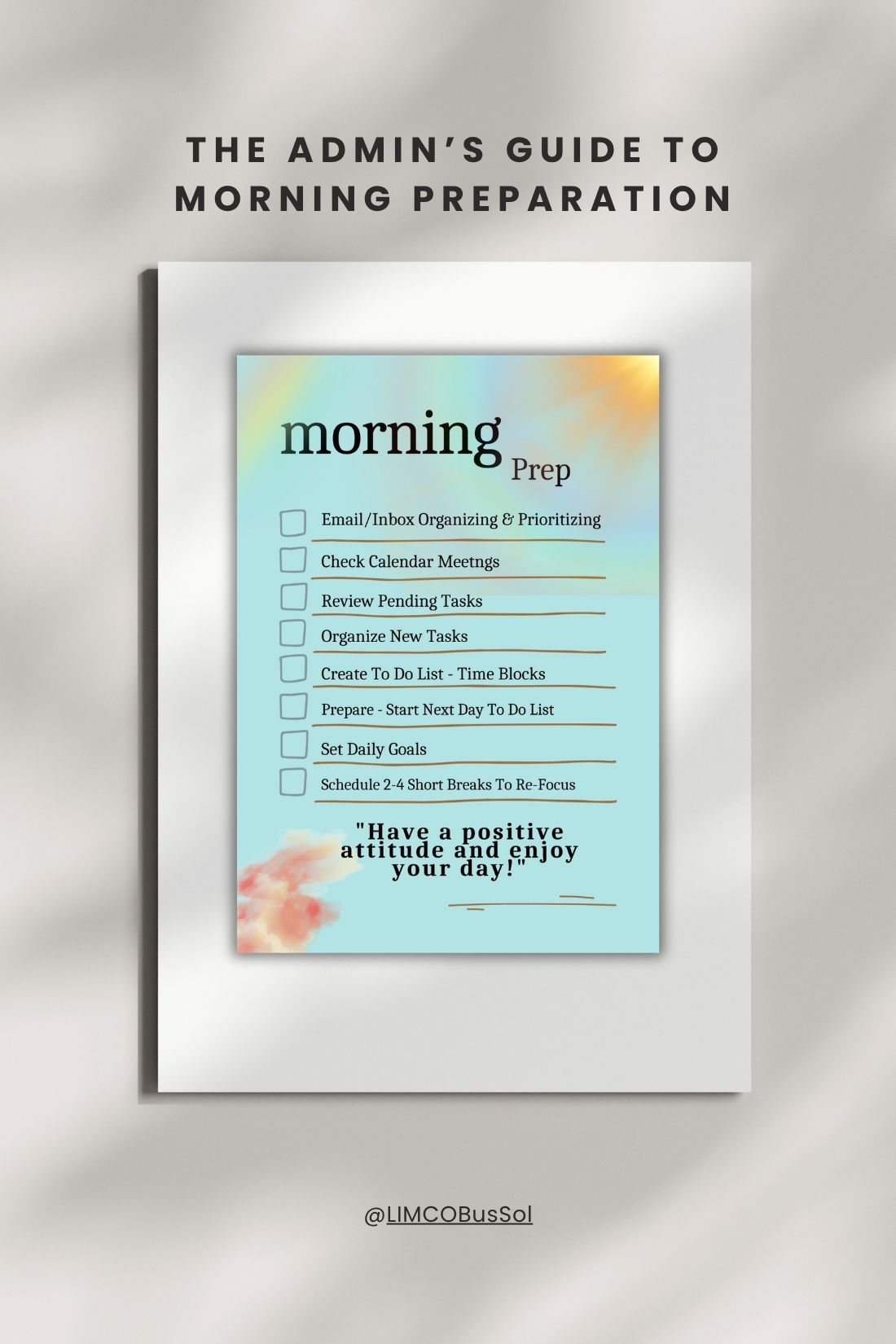 Administrative Morning Checklist