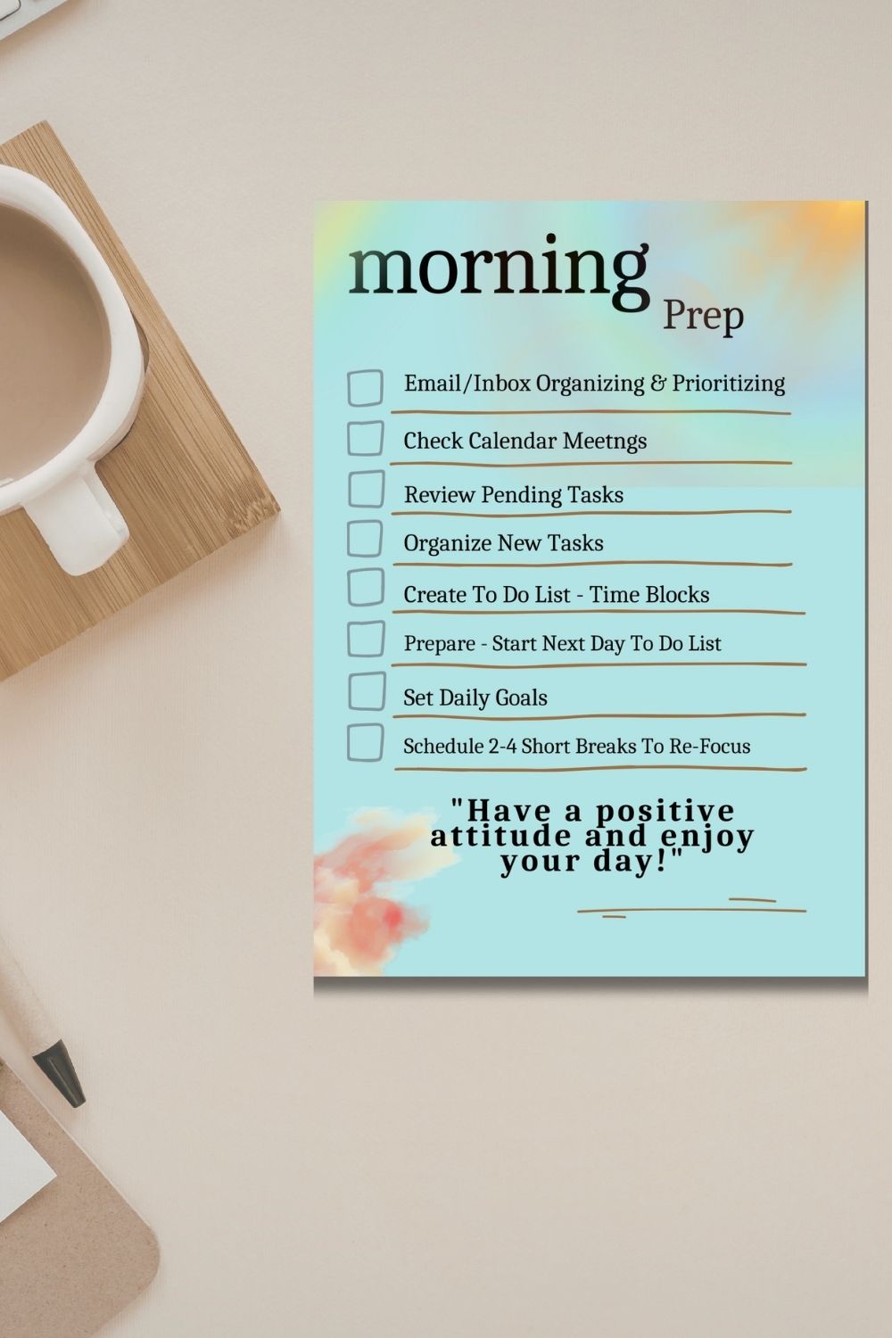 Administrative Morning Checklist